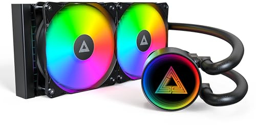 MONTECH Lightflow ARGB 240 Black – Ultra-Quiet AIO Liquid CPU Cooler, 3100RPM Pump, Triple Silent Fans, High-Efficiency Radiator for Superior Heat Dissipation, Intel & AMD Compatible, ARGB-Free