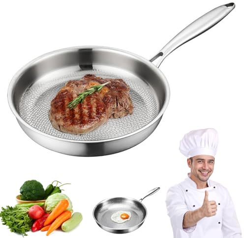 Titanium Pan Pro, Titanium stekpanna för matlagning, non-stick, slitstarka, reptåliga non-stick Titanium Nutri-pannor, för alla spishällar (utan lock, 28 cm)