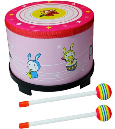 Tambour Rythmique Pour – Jouet Musical Éducatif, Instrument De Tambou À Main, Outil D'apprentissage De La Musique Préscolaire | Tambour À Percussion En Bois Avec Bâton Pour Les Tout-petits, G