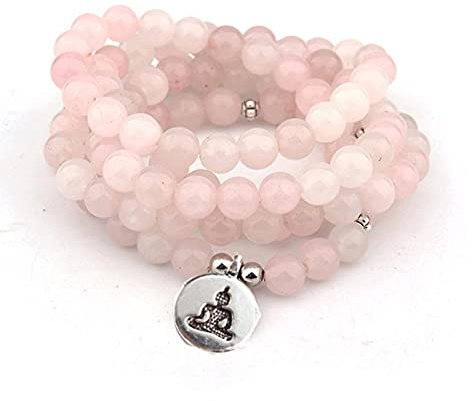 108 naturligt pulverkristall yoga modehalsband Strand 6