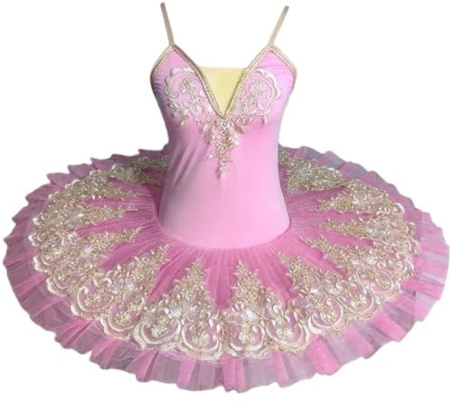Lpitoy Traje Rosa De Ballet Lago De Los Cisnes, Plato De Panqueques, Falda Tutú De Ballet, Leotardo De Gimnasia, Vestido Tutú De Ballet para Mujer