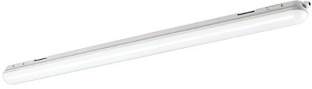 MÜLLER-LICHT 20300531, LED Feuchtraumleuchte Aqualux IP65 zur einfachen Wand- und Deckenmontage durch Halteklammern mit Bewegungs- und Dämmerungssensor, Plastik, 35 W, grau