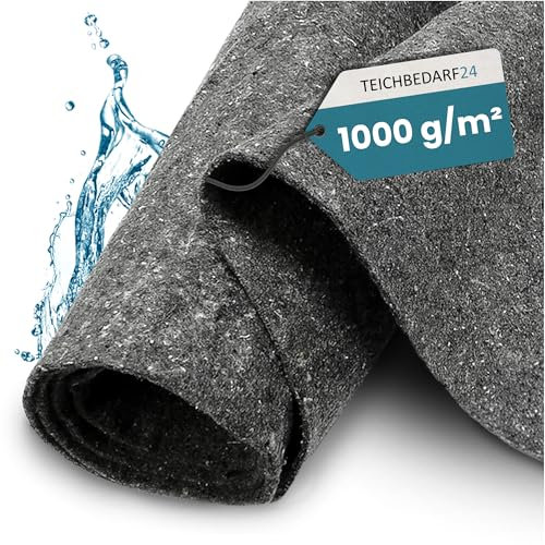 TeichVision - Non-tissé de Protection - pour étang et Bassin - Gris - 1000 g/m² - 4 x 2 m