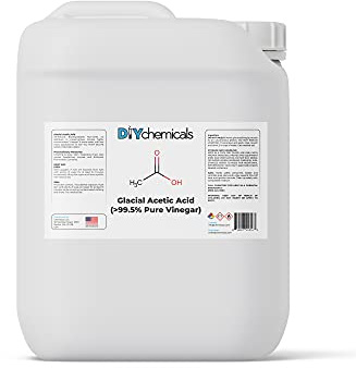 Glacial Acetic Acid 99.9% Concentration - High Purity Vinegar for Industrial & Home Use, Made in USA by DIY Chemicals - 5 Gallon (640 fl oz)