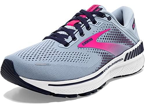 Brooks Damen Adrenaline GTS 22 Laufschuh, Black/Dianthus/Silver, 38 EU Schmal