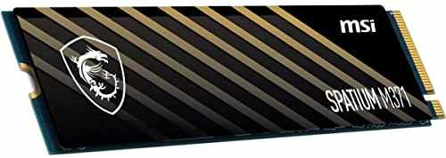 MSI SPATIUM M371 NVMe M.2 500GB - Disco Duro SSD de 500GB (Gen3x4, 1.3, Tamaño 80.00mm x 22.00mm x 2.15mm, Lectura 2200 MB/s, Escritura 1150 MB/s), Negro