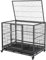 Yaheetech 43'' Large Dog Cage, Rolling Metal Dog Crate with Openable Top/Litter Pans for Medium/Large Dogs, Black
