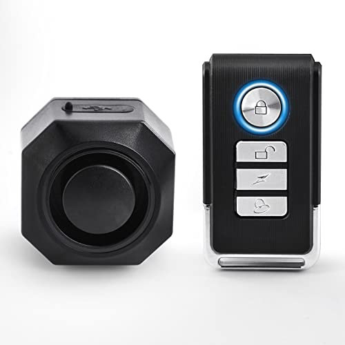 NineLeaf Fahrradalarm mit Fernbedienung, drahtloser Anti-Diebstahl-Fahrradalarm mit Halterung, Vibrations-Bewegungssensor Fahrzeugsicherheitsalarmanlage wasserdicht Anhänger Motorradalarm 110dB