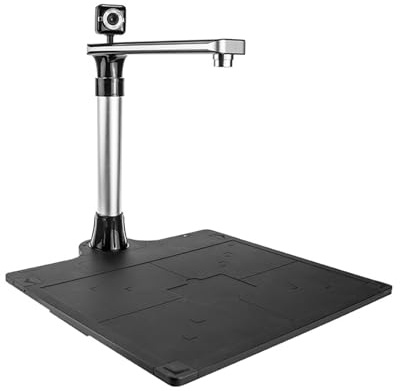 Bok & dokumentskanner, fångststorlek A3, 10MP USB-dokumentkamera+2MP omgivningskamera, flera språk OCR, kompatibel med Windows