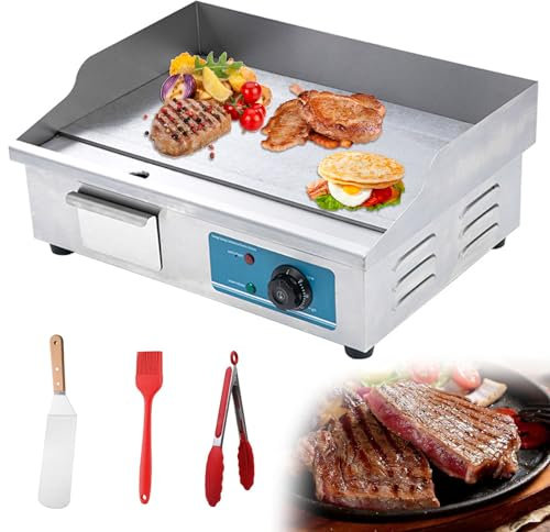RUYICZB Plancha Eléctrica Profesional para Barbacoa De Acero Inoxidable con Gran Superficie De Cocción Y Control De Temperatura Ajustable para Restaurantes, Parrillas Y Cocinas,818