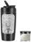 LIFEDYLUK 650ML Batidor de proteínas eléctrica con caja de almacenamiento de proteína en polvo, portátil Coctelera de Proteínas, Vaso para agitar fitness para Batidos de Proteínas sin BPA(negro)