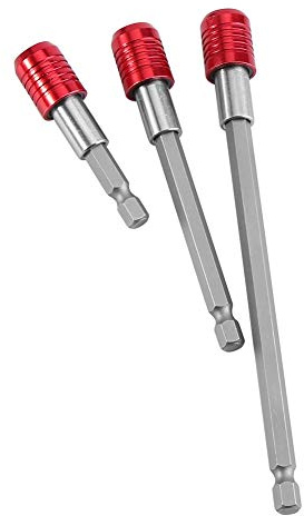 Barra di Prolunga Portapunte 3 Pezzi, Struttura in Acciaio Duro, Connessione Rapida, Gambo Esagonale 1/4 di Pollice, vestibilità Universale, Lunghezze 60mm 100mm 150mm,