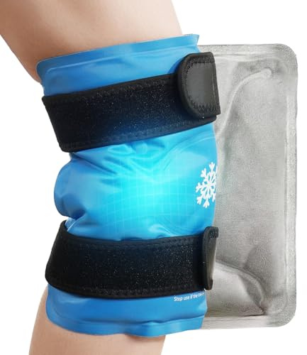 Koonie Kühlmanschette Knie mit Klettverschlüsse,Kalt & Warm Kompresse Wiederverwendbar Kühlpacks,35cm*27cm Kühlpads Groß Gel Kühlbandage für Knie Schmerzlinderung,ArthritisSchwellungen Sportverletzung