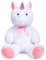 BEJOY XXL Riesen Plüsch-Einhorn, Kuscheltiere mit 3D Rosa Augen, Horn und Satin Schleife, Teddybär Spielzeug Realistisch Stofftier Geschenk für Kinder Freundin,100cm