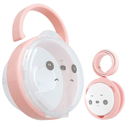 Uoqpty Portaciuccio per,Set Scatola con Catena per Ciuccio a Motivo Panda | Copertura Antipolvere, Accessorio Portatile per Ideale per Viaggi e Attività All’aperto