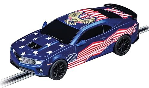 Carrera 64290 Chevrolet Camaro Stars 'n Stripes escala 1:43 - Juego de pista de carreras de autos de juguete con ranura analógica