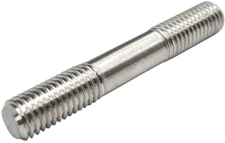 KSeSii 10 piezas de varilla roscada de doble extremo de acero inoxidable, perno prisionero de barra roscada de doble cabeza M2*25 35 45 55 65(65mm)