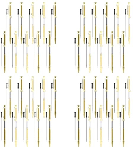 BUAGOUWZ Kit de 40 Bolígrafos para Torneado de Madera, de 7 mm, con Punta Fina y Recambio Dorado.