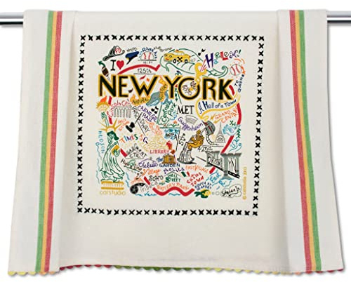 Catstudio New York City Dish Towel - U.S. State Souvenir Kitchen and Hand Towel, Perfect Tea Towels for New York Lovers, Travel Souvenir, Housewarming Gifts, Couple Gifts