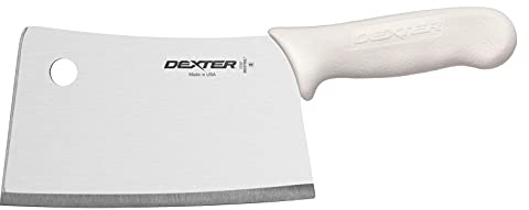 Dexter-Russell 7” Stainless Meat Cleaver – S5387PCP, High-Carbon Steel Blade, Textured Slip-Resistant Handle, NSF Certified – Heavy-Duty Cleaver for Butchering, BBQ, and Kitchen Prep – Made in the USA