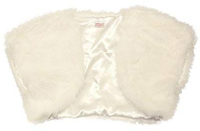 Flora Faux Fur Satin Lined Bridal Shrug/Wedding Bolero,S-XL,Code 17 (Small-Medium, Ivory)