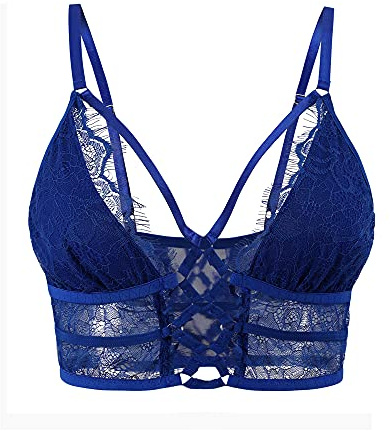 Buitifo Femmes Soutien-Gorge Cross Cils Soutien-Gorge Sexy Top Bralette Buster Underwear