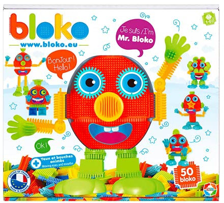 BLOKO - 50er Set Mr animierten Augen und Mündern - Ab 12 Monaten Konstruktionsspielzeug 1. Alter - 503672