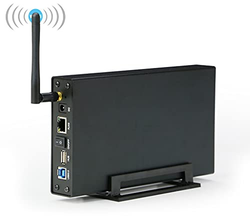 QERMULA Portable 3.5 '' HDD SSD boîtier Portable WiFi routeur USB3.0 Rj45 Ethernet NAS réseau Streaming Serveur boîtier de Stockage boîte