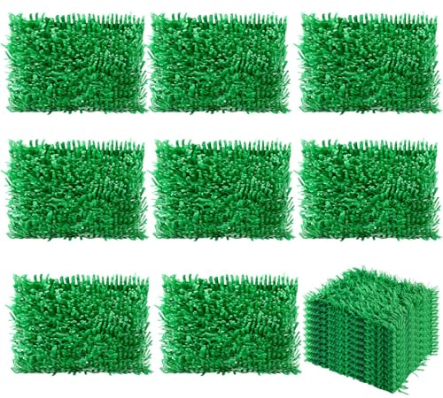 12 Pieces Artificial Grass Mats for Party & Wedding Decorations, Fake Grass Placemats for Pet Bed Liner, Golf, Patio, Baby Shower & Outdoor Events, 15 x 30 Inch