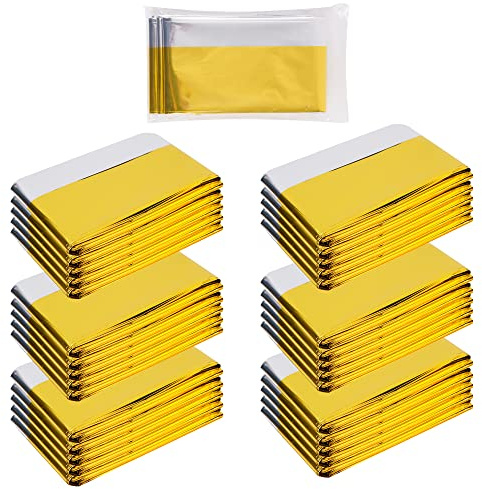 High Reflective Mylar Films Sheets 6 Pack Plant Growth Garden Greenhouse Covering Foil Sheets for First Aid Blanket Growth Room Camera Reflector Simple Tent Outdoor Emergency(Gold,83x51 Inch)