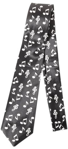 Amosfun Noten Krawatte 8 Cm Breite Imitierte Seide Mit Musiknoten Muster FüR Herren Mottoparty BüHnenauftritt Und Musiker Dekoration
