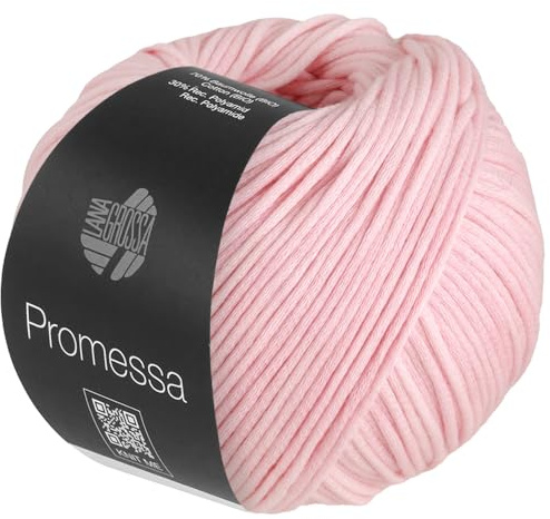 LANA GROSSA Promessa | Weich gefülltes Schlauchgarn aus Bio-Baumwolle und Polyamid | Handstrickgarn aus 70% Bio-Baumwolle & 30% Polyamid | 50g Wolle zum Stricken & Häkeln | 125m Garn FB5