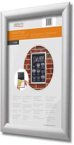 Deflecto Pk Lot de 5 cadres photo A4 en aluminium Argenté