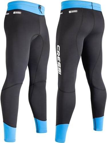 Cressi Guardian Man Neoprene Pants Black/Blue 2mm 2XL/6 - Pantaloni Uomo in Neoprene Bifoderato da 2mm, per Nuoto, Snorkeling, SUP, Surf, Kayak e Altri Sport Acquatici, Nero/Blu, 2XL/6