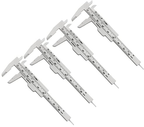 Regla de medición de cejas colorida, regla de mapeo, herramienta Vernier, pinza de freno, doble báscula de plástico, regla de 4 piezas