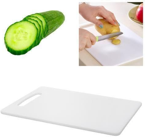 Chopping Board 33 x 20 cm Durable Non Slip Plastic Cutting Board for Kitchen Food Prep and Chopping Meat Vegetables Fruits Dishwasher Safe White 1 Pack