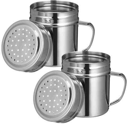 ERINGOGO 2 Pezzi Contenitori per Spezie Acciaio Inossidabile con Shaker per Condimenti per Cucina e Ristoranti Facile da Riempire e Lavabile Lavastoviglie Capacità Ottimale Resistente