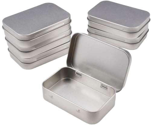 6 stycken rostfria metallburkar små plåtburkar, 9,5 x 6 x 2,2 cm