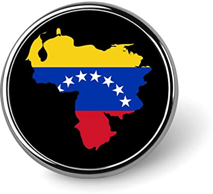 Broche redondo con diseño de mapa y bandera de Venezuela, broche decorativo para solapa o corbata, para hombres y mujeres.