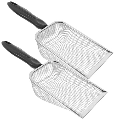 ARTIBETTER Pala da Spiaggia a Rete in Acciaio Inox 2 Pezzi, Setaccio per Sabbia e Conchiglie, Attrezzo Leggero per Gioco, Giardinaggio e Pulizia All’aperto