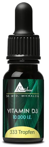 Vitamina D3 gocce vegetariane secondo Dr. med. Michalzik – senza additivi – di BIOTIKON (vitamina D3 10.000 UI gocce da 10 ml)