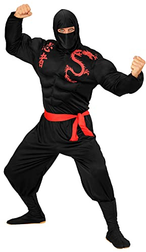 W WIDMANN MILANO Party Fashion - Kostüm muskulöser Ninja, Muskelshirt, japanischer Krieger, Kämpfer, Faschingskostüme