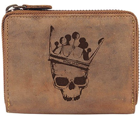 Greenburry Vintage Damen Geldbörse Leder Portemonnaie Braun 13x10x3 cm