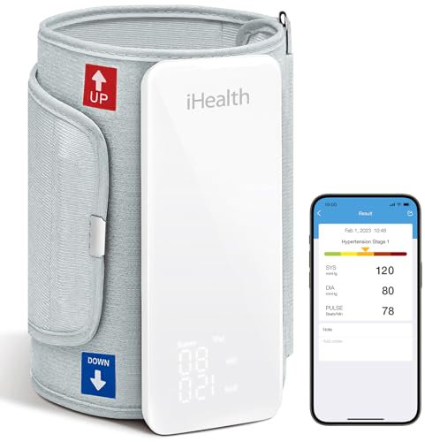 iHealth Neo Smart Arm Blood Pressure Monitor with Display with Wide Range Cuff That fits Standard to Large Adult Arms, Bluetooth Compatible for Apple & Android Devices