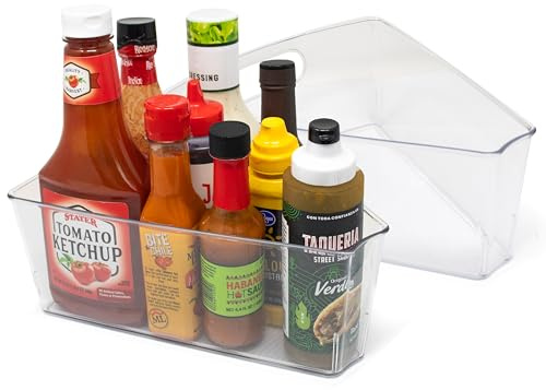 Kitchen Spaces KSCL2S6-AMZ Corner Lazy Susan Pantry Organizer, Plastic, Clear, 2 Pack