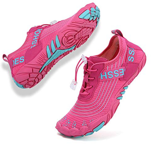 Topwolve Chaussures Aquatique Homme Femme Barefoot Chaussures de Trail Running Léger Séchage Rapide Chaussures de Plongée Surf Natation pour Piscine et Plage Bain,Rose,39 EU