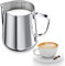 Lattiera, pannarello portatile in acciaio inossidabile da 350 ml, tazza del latte con misurino, lattiera perfetta per espresso