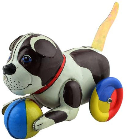 Freak Scene Jouet en étain - Chien avec Balle colorée - Chien en étain