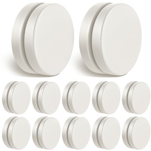 Runde Magnetische Gardinen Gewichte Duschvorhang Gewichte Starke Tischdecken Magnete Unten Kein Nähen Vorhang Gewichte wasserdichte Magnetische Vorhang Gewichte für Gardinen (Weiß, 12 Paar)