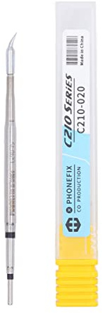 JBC210 Punta per Saldatore, Regolazione 0-300 °C Punta per Saldatore di Ricambio Punta per Saldatura Antiossidante C210 T26D, per Riparazione di Giocattoli, Marchiatura (C210-002 Curved Tip)